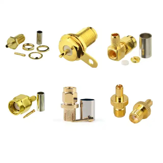  Brass RF Coaxial SMA Male Crimp Connector For RG58 Cable