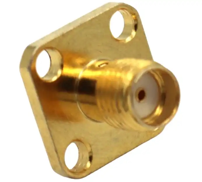 Square Panel Flange Connector Sma Mount Pcb Connector Sma Rf Female Pcb Mount Connector 