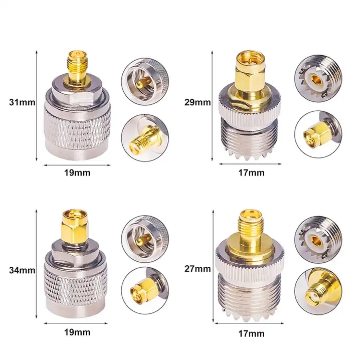 UHF to SMA connector PL259 SO239 UHF male to SMA female Jack RF coaxial coax adapter 