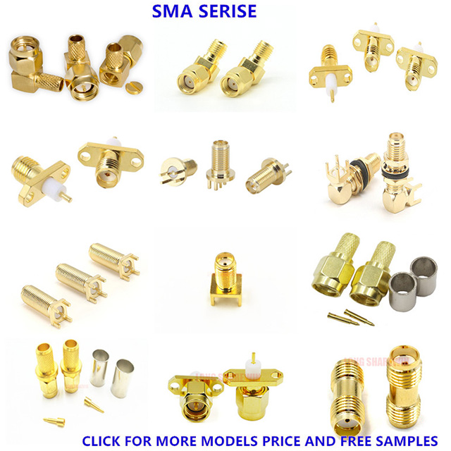 RP-SMA Male Plug To SMA Female Jack Straight RF Adapter Coaxial Connector